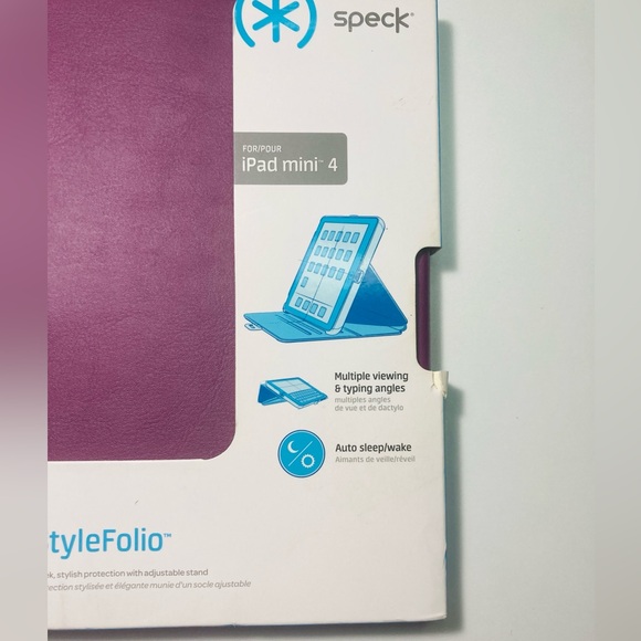 Speck StyleFolio iPad Mini 4 Case IN BOX Purple and Gray - Picture 5 of 8